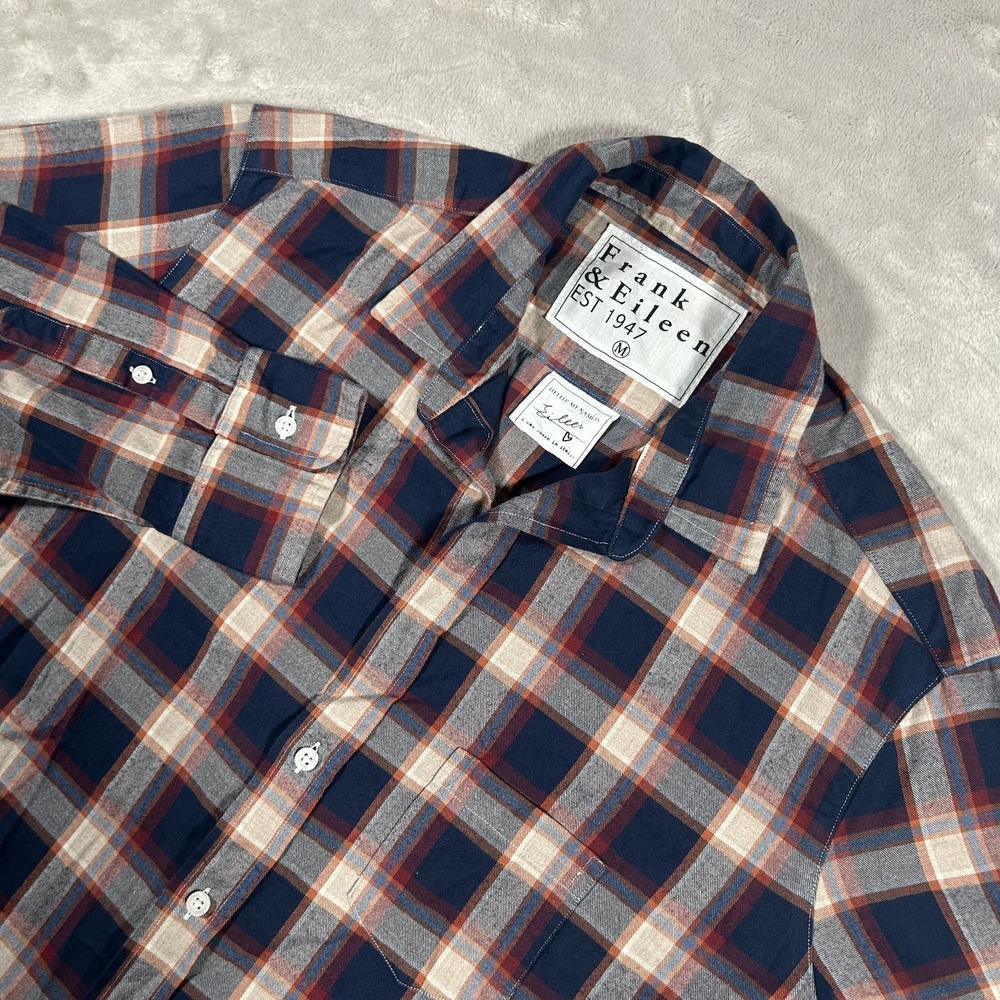 Frank & Eileen Flannel Shirt Womens Medium Red Blue Plaid Long Sleeve Button Up